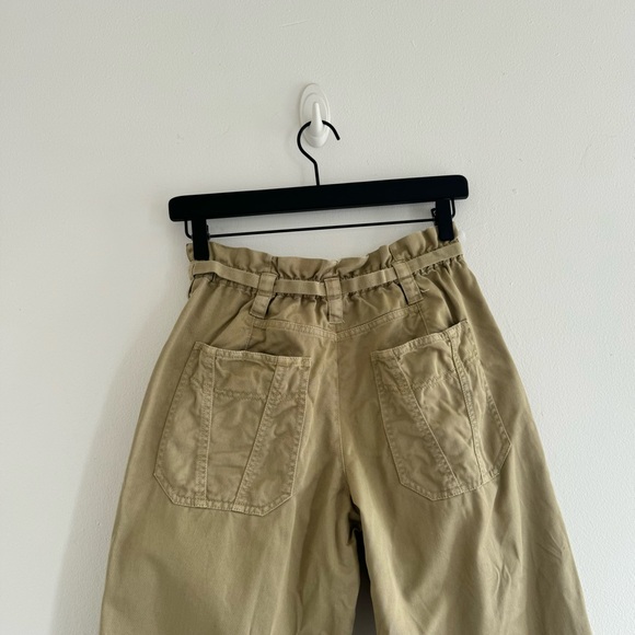 A.L.C Augusta belted paper bag waist straight cropped pants - Picture 9 of 10
